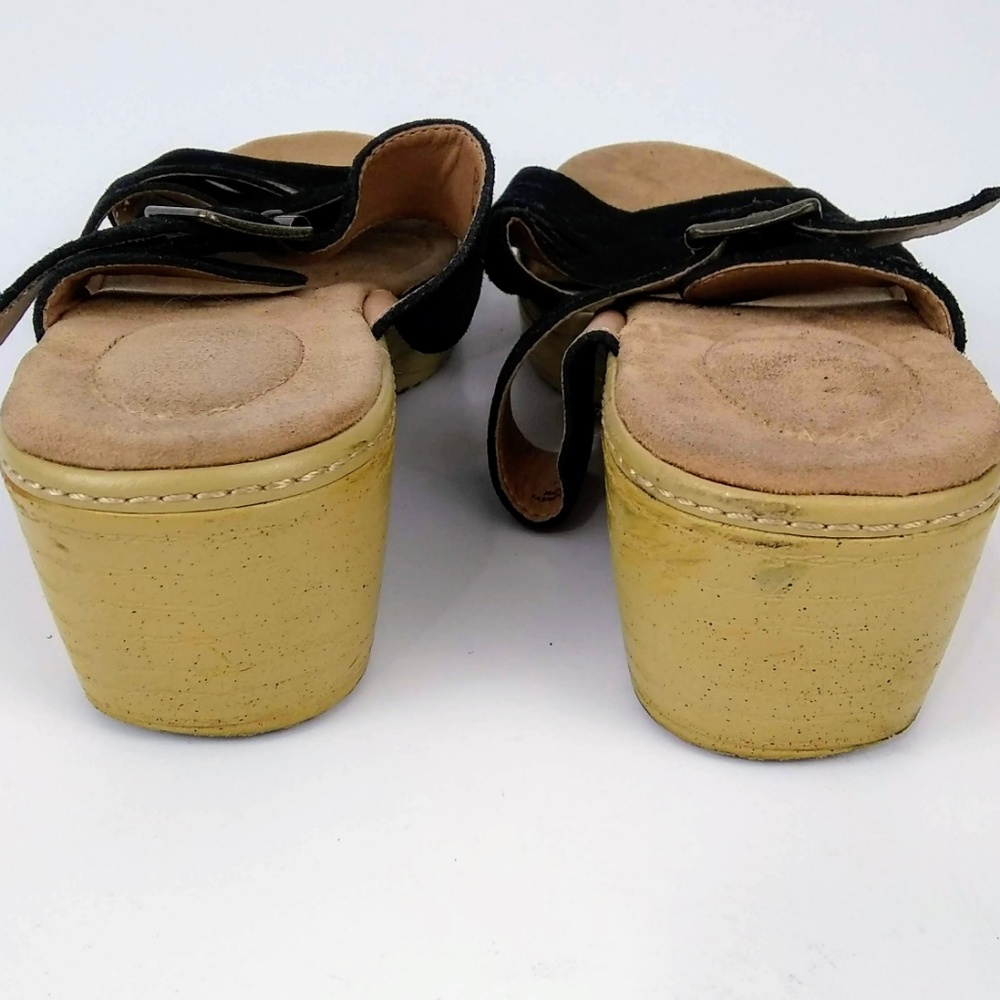 Lands End Women's Black and Tan Clog Sandals Size 9B - Picture 3 of 8